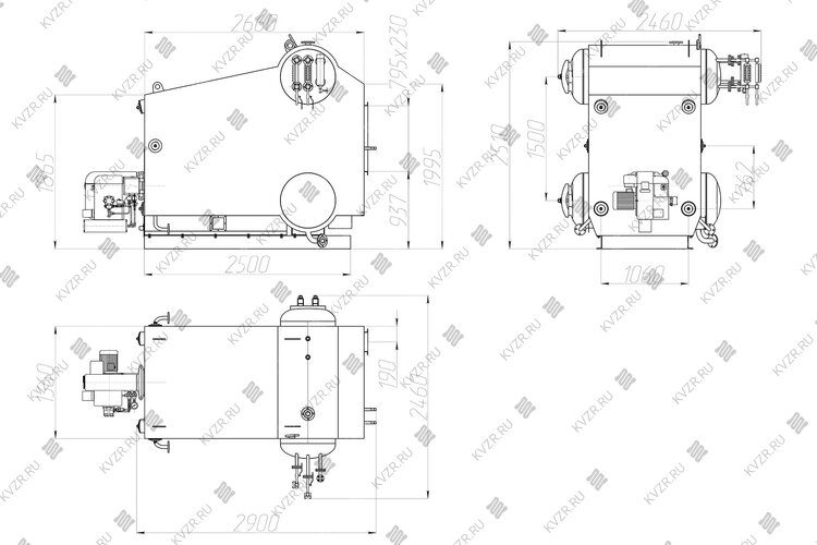 Чертеж котла парового Е 1/9 Г